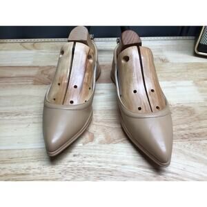 Vince Camuto Peejay Ballet Flats Women's 6 M Beige Leather Slip On Pointed Toe